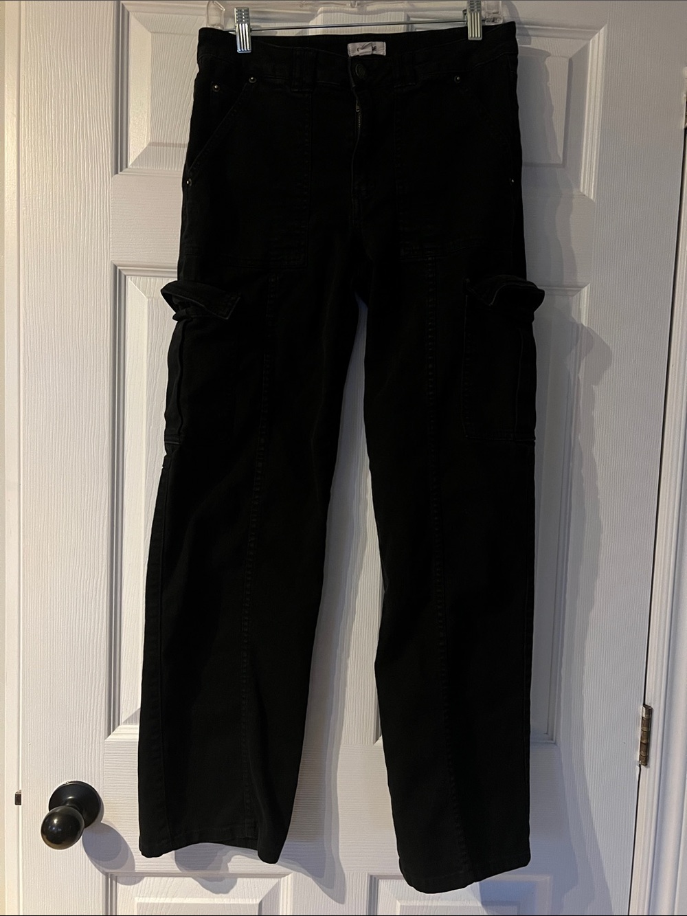 Garage Black Straight-Leg Cargo Pants